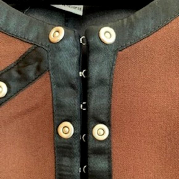 Victor Costa Occasion Black Lined Brown Jacket 1X - Picture 4 of 7